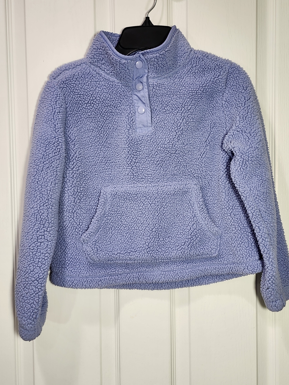 OshKosh B'gosh Purple Fuzzy Sherpa Fleece Snap Pullover Sweatshirt Size 10